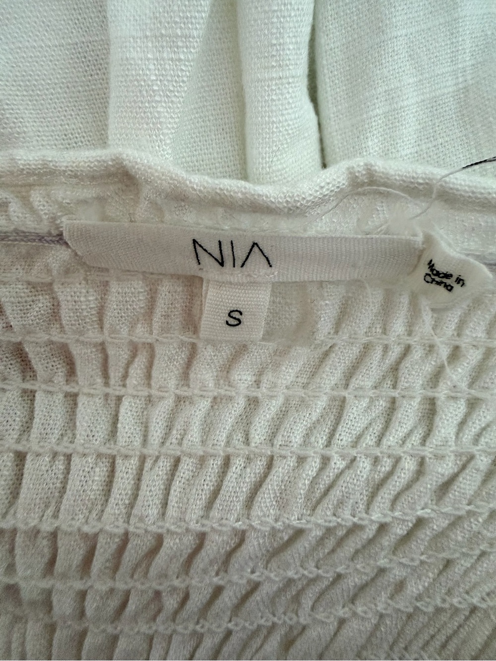 NIA White Linen Blend Tie Strap Maxi Dress Size Small Coastal Boho 8326 - Picture 8 of 11
